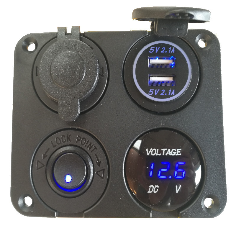 Prise USB 12V Chargeur Voiture multiport en Aluminium Double Port U-S-B QC 3.0 et Prise PD USB-C Prise USB 12V Chargeur Voiture multiport en Aluminium Double Port U-S-B QC 3.0 et Prise PD USB-C